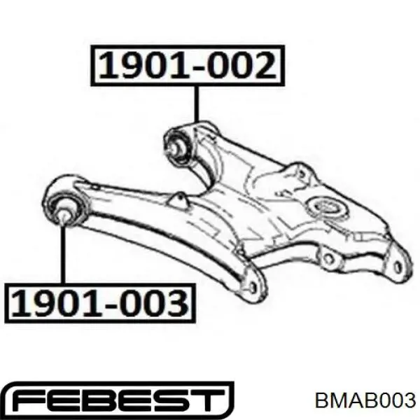 Сайлентблок заднего нижнего рычага BMAB003 Febest