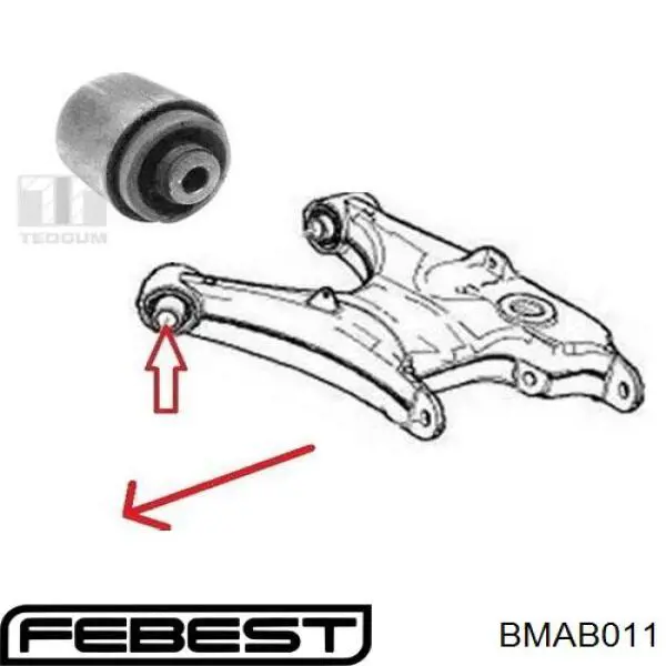 Сайлентблок заднего нижнего рычага Febest BMAB011