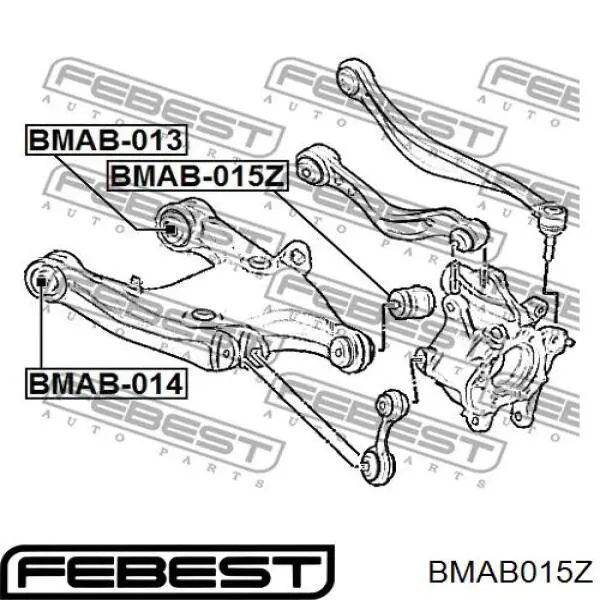 Купить BMAB015Z Febest Сайлентблок цапфы задней