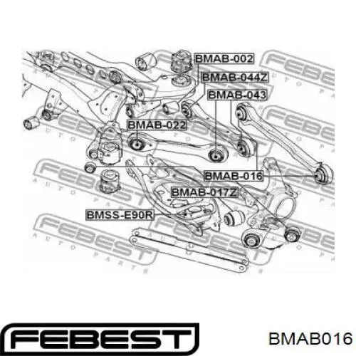 Купить BMAB016 Febest Сайлентблок тяги поперечной (задней подвески)