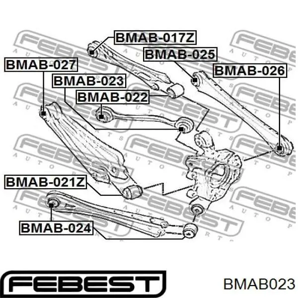 Купить BMAB023 Febest Сайлентблок цапфы задней