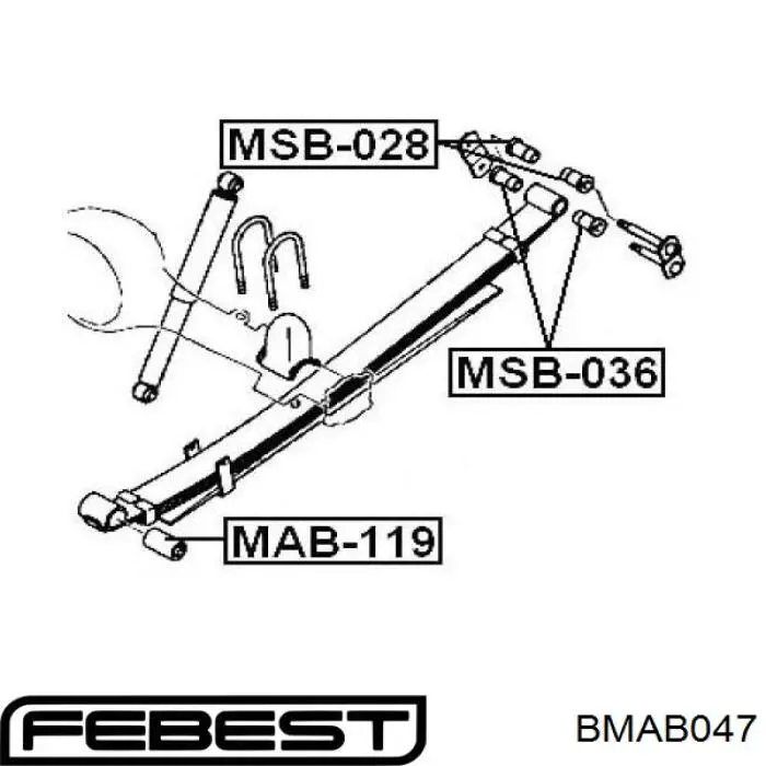 Сайлентблок передней подвески Febest BMAB047 цена, от 12.25 USD