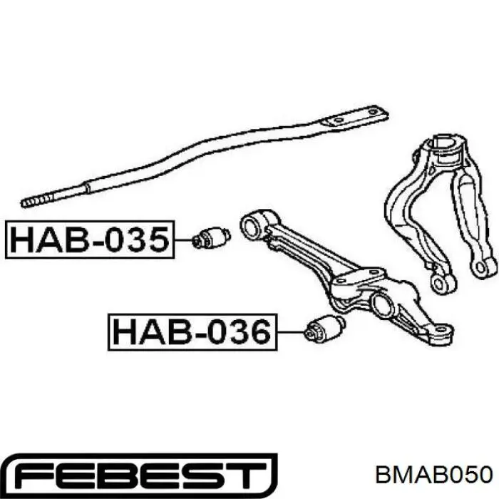 Сайлентблок внутренний заднего поперечного рычага Febest BMAB050