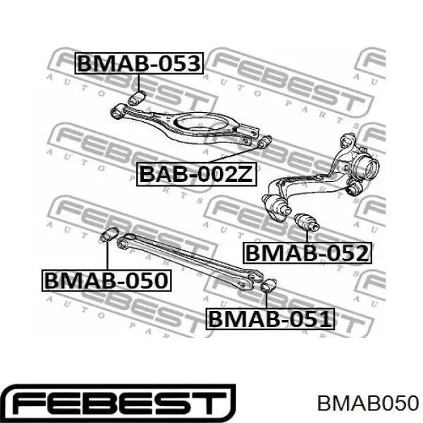 Купить BMAB050 Febest Сайлентблок заднего поперечного рычага внутренний
