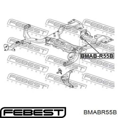 Купить BMABR55B Febest Сайлентблок нижний передней подвески