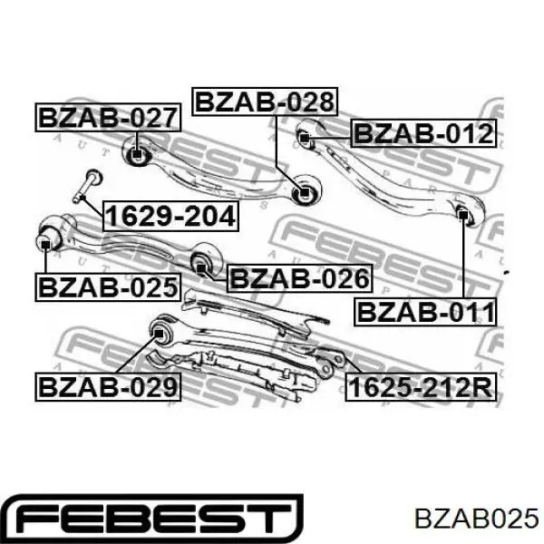 Сайлентблок заднего нижнего рычага BZAB025 Febest