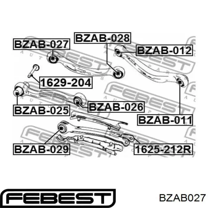 Сайлентблок заднего верхнего рычага BZAB027 Febest