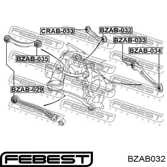 Купить BZAB032 Febest Сайлентблок верхнего рычага