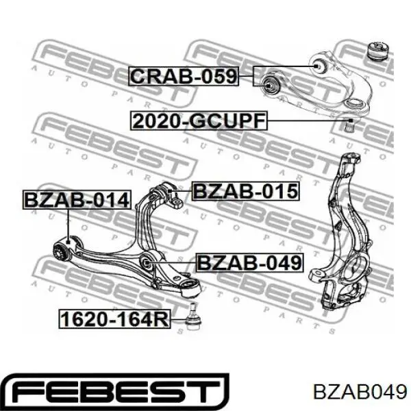 Сайлентблок переднего нижнего рычага Febest BZAB049