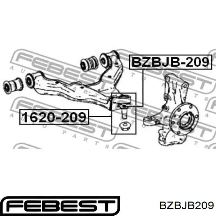 Купить BZBJB209 Febest Пыльник опоры шаровой нижней