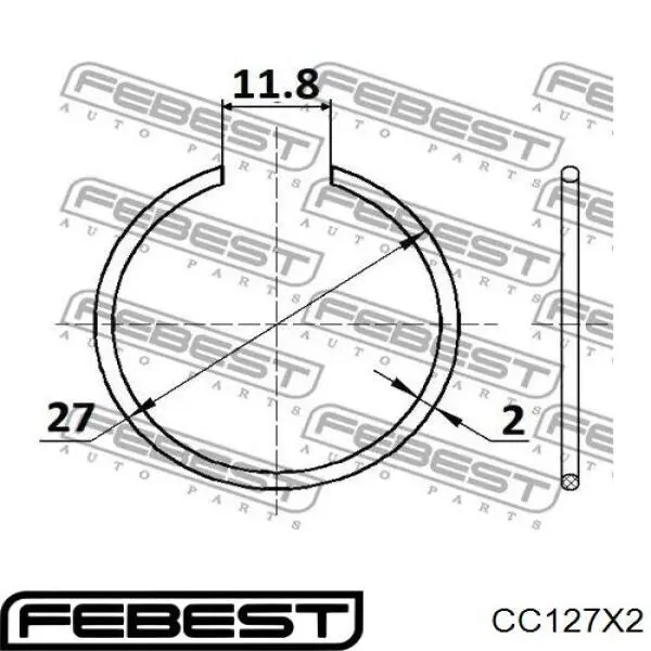 Купить CC127X2 Febest Кольцо стопорное ШРУСа
