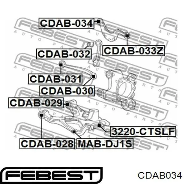Купить CDAB034 Febest Сайлентблок верхнего рычага