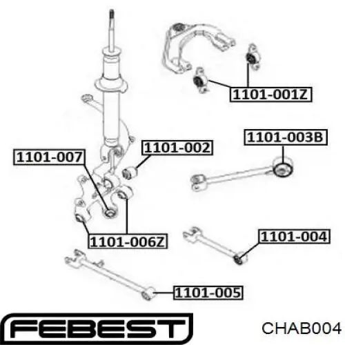 Сайлентблок тяги поперечної, задньої підвіски CHAB004 Febest