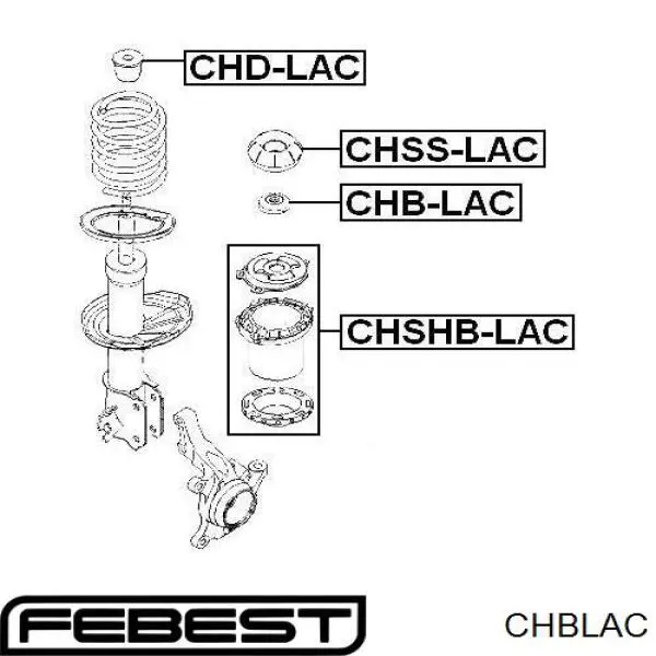 Підшипник опорний амортизатора, переднього CHBLAC Febest