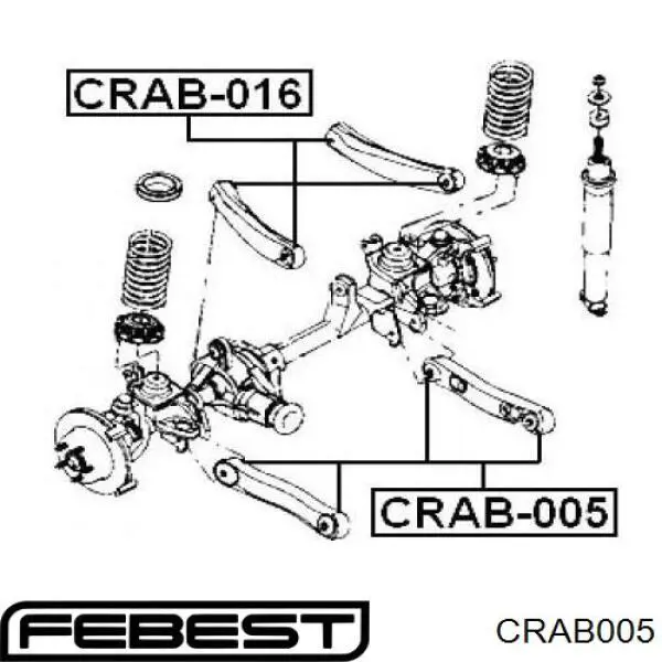Сайлентблок заднего продольного рычага передний CRAB005 Febest