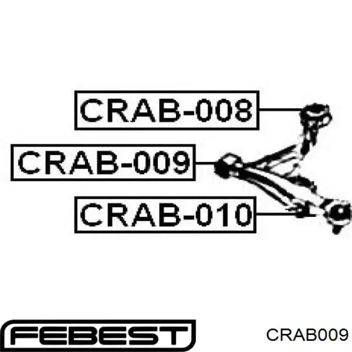 Купить CRAB009 Febest Сайлентблок нижний передней подвески