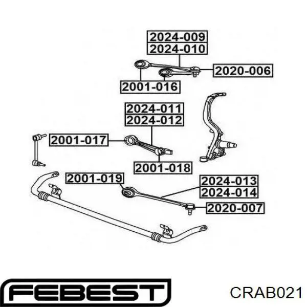 CRAB021 Febest Сайлентблок нижнего переднего рычага
