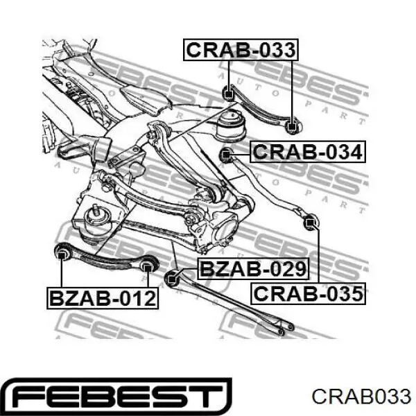 Купить CRAB033 Febest Сайлентблок верхнего рычага