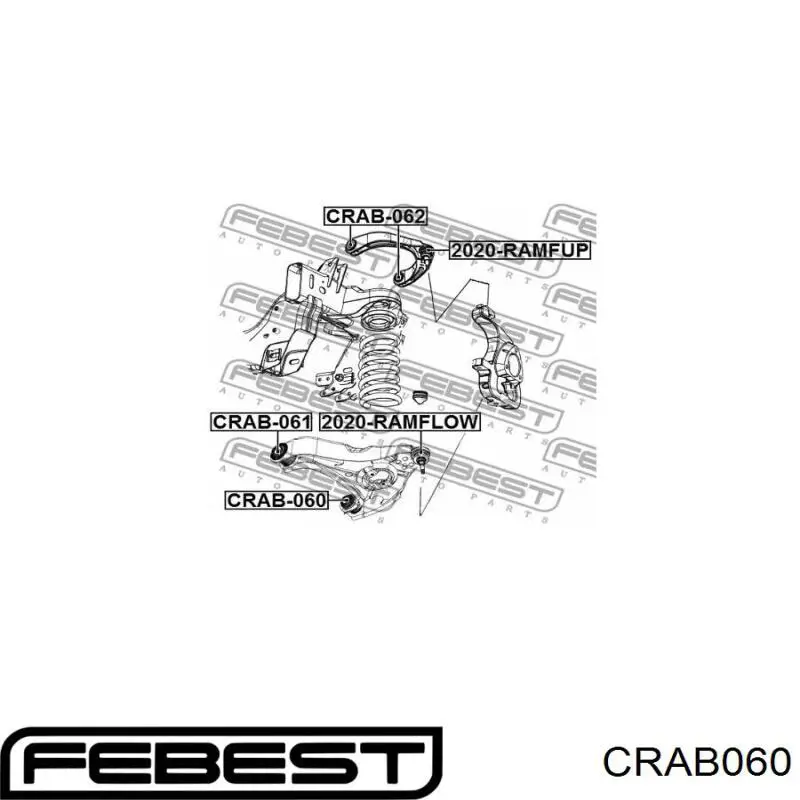 Купить CRAB060 Febest Сайлентблок нижний передней подвески