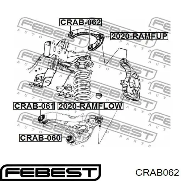 Купить CRAB062 Febest Сайлентблок переднего верхнего рычага