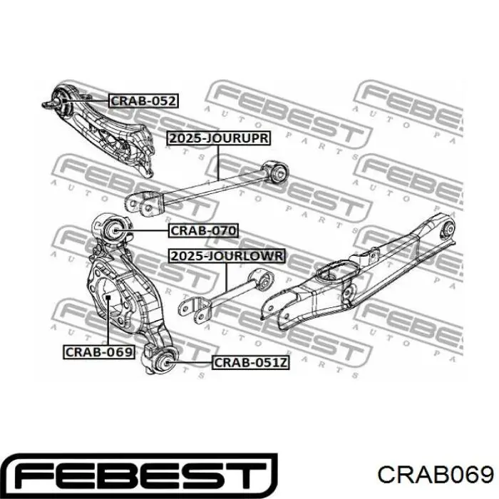 Сайлентблок цапфы задней CRAB069 Febest