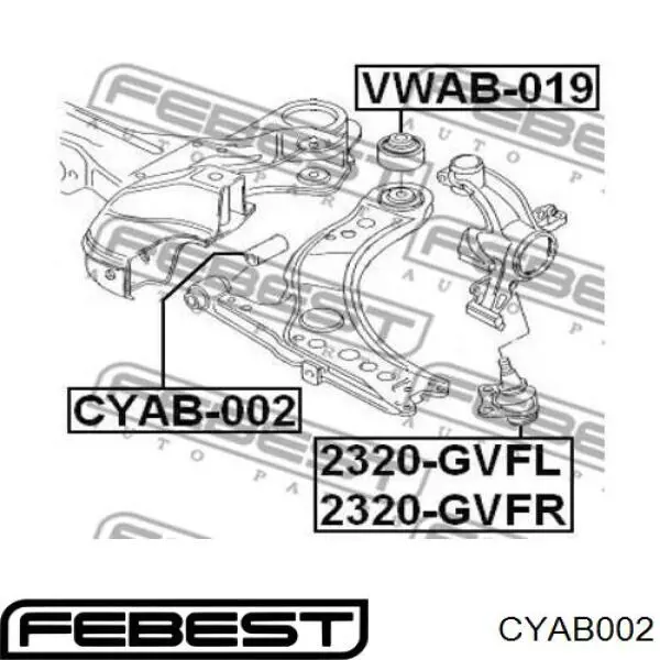 Сайлентблок переднего рычага CYAB002 Febest