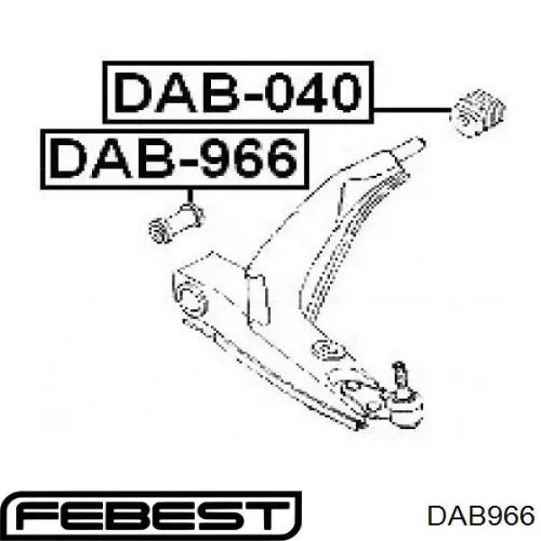 Silentblock de suspensión delantero inferior DAB966 Febest