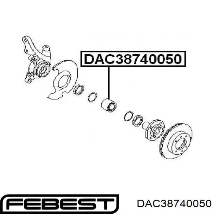 Cojinete de rueda delantero DAC38740050 Febest