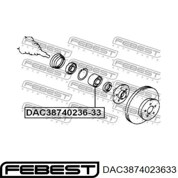 Подшипник ступицы DAC3874023633 Febest