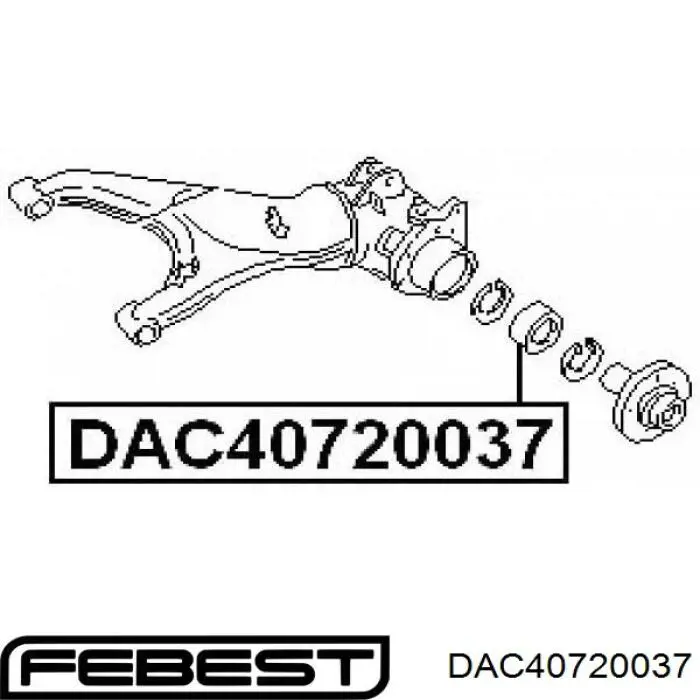 Купить DAC40720037 Febest Подшипник задней ступицы