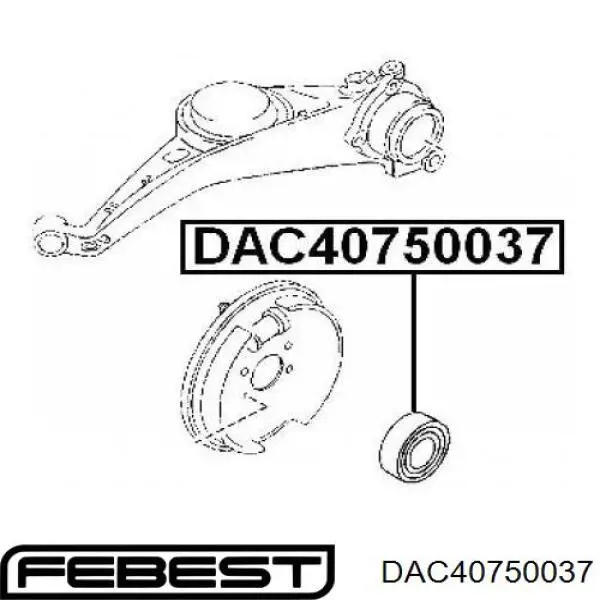 Cojinete de rueda trasero DAC40750037 Febest