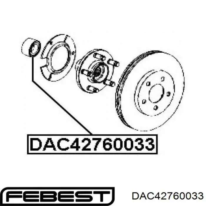 Купить DAC42760033 Febest Подшипник передней ступицы
