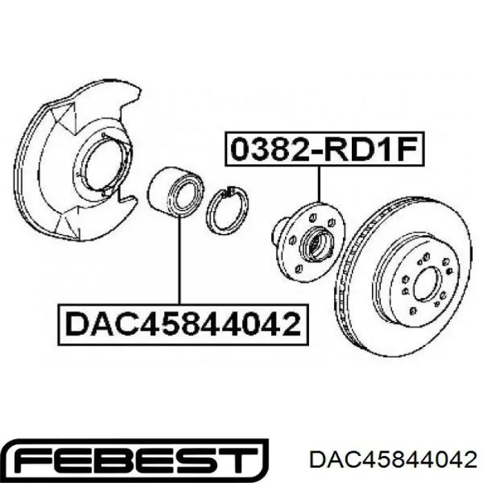 Купить DAC45844042 Febest Подшипник задней ступицы
