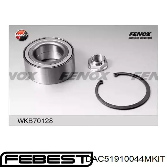 Подшипник задней ступицы DAC51910044MKIT Febest