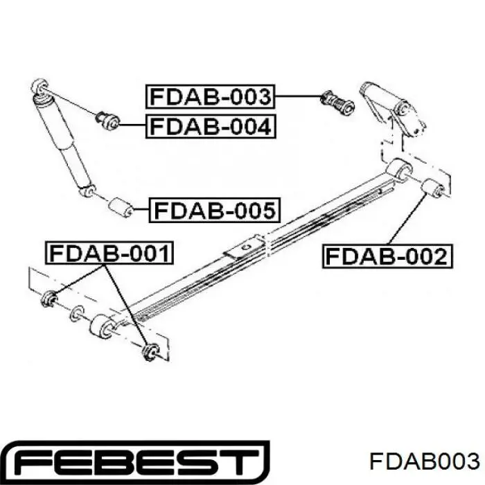 Купить FDAB003 Febest Сайлентблок серьги рессоры
