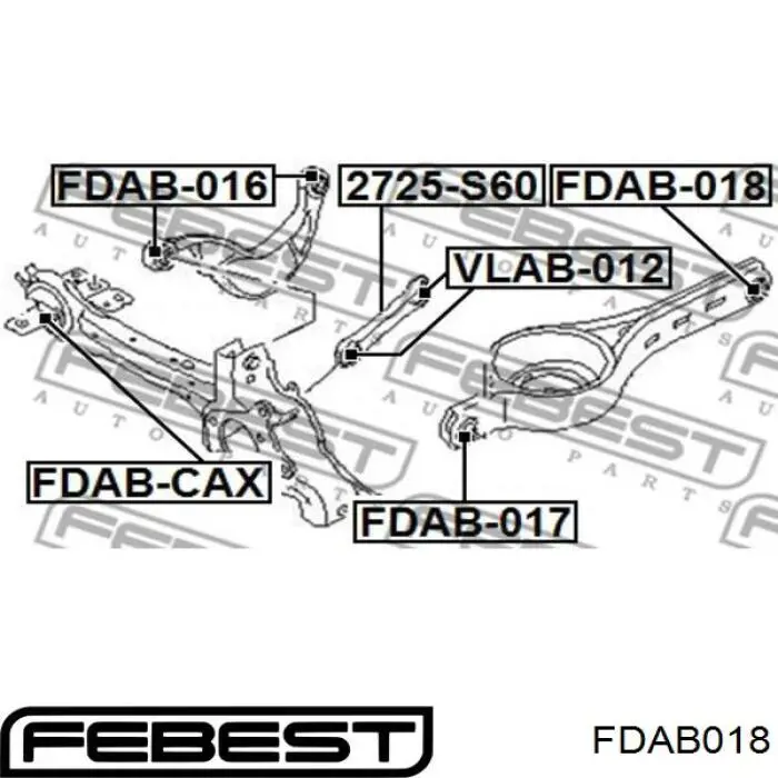 FDAB018 Febest Сайлентблок задней тяги