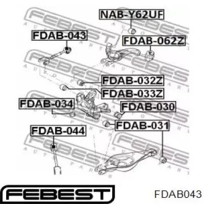 Сайлентблок тяги поперечной (задней подвески) FDAB043 Febest