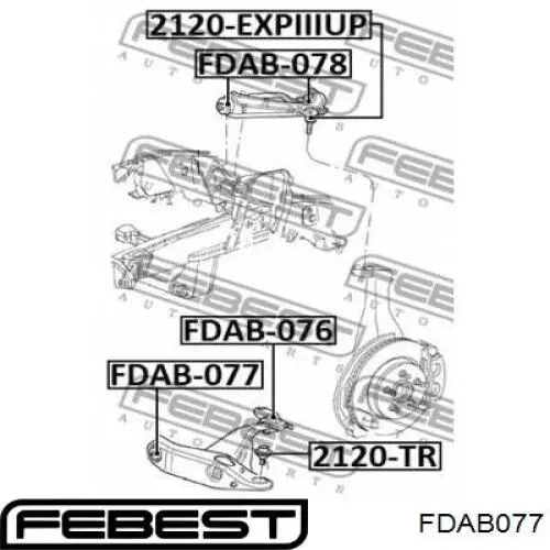 Barra oscilante, suspensión de ruedas delantera, inferior derecha FDAB077 Febest
