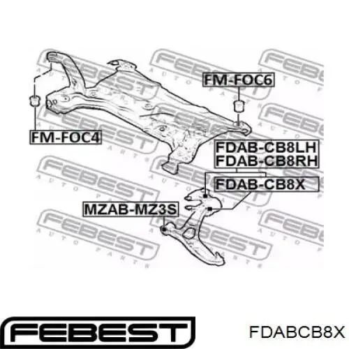 FDABCB8X Febest Сайлентблок нижнего переднего рычага