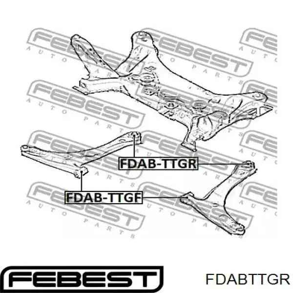 Сайлентблок переднего нижнего рычага FDABTTGR Febest