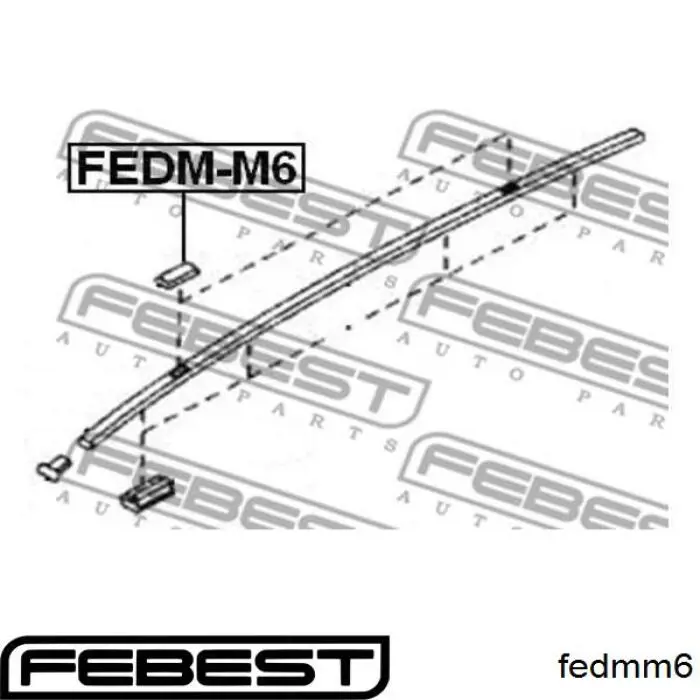 Заглушка рельсы (рейлинга) багажника крыши передняя Febest FEDMM6