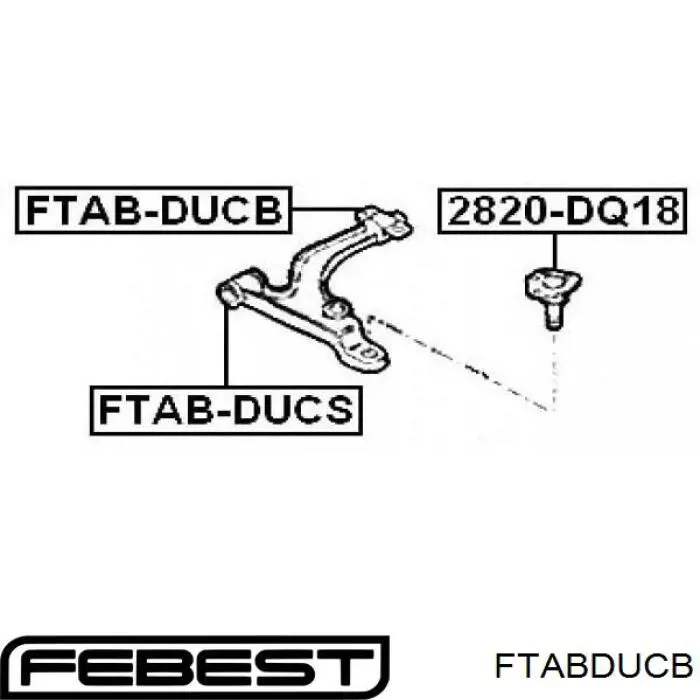 Silentblock de suspensión delantero inferior FTABDUCB Febest