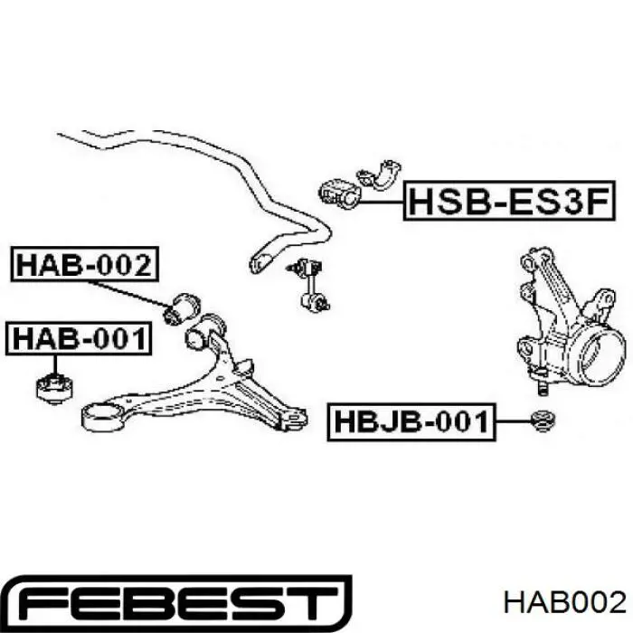 Сайлентблок переднего рычага HAB002 Febest