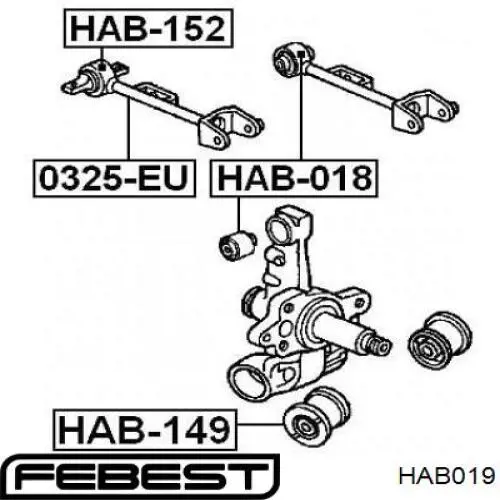 HAB019 Febest Сайлентблок цапфы