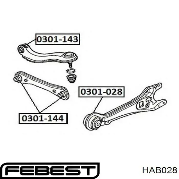 Сайлентблок заднего продольного рычага передний HAB028 Febest