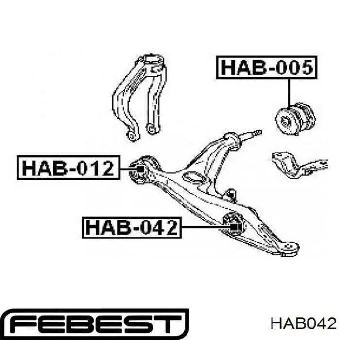 Silentblock de suspensión delantero inferior HAB042 Febest