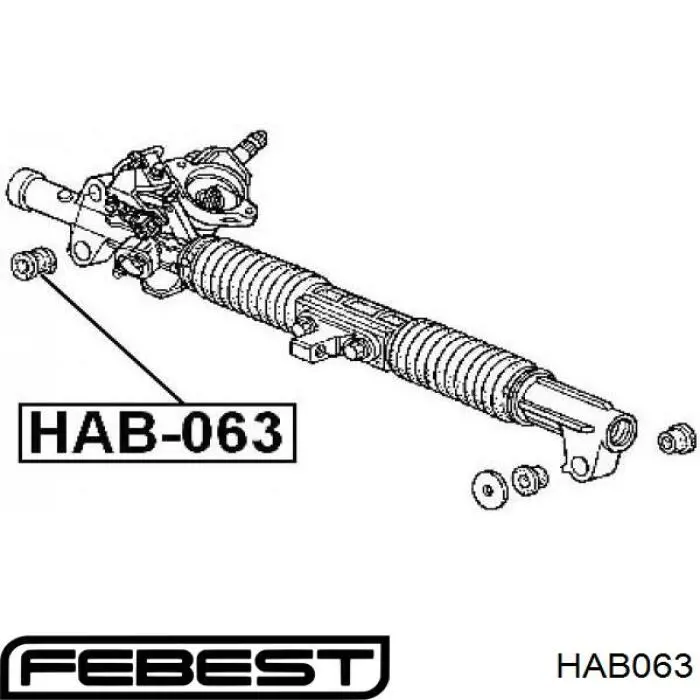 Suspensión, mecanismo de dirección HAB063 Febest