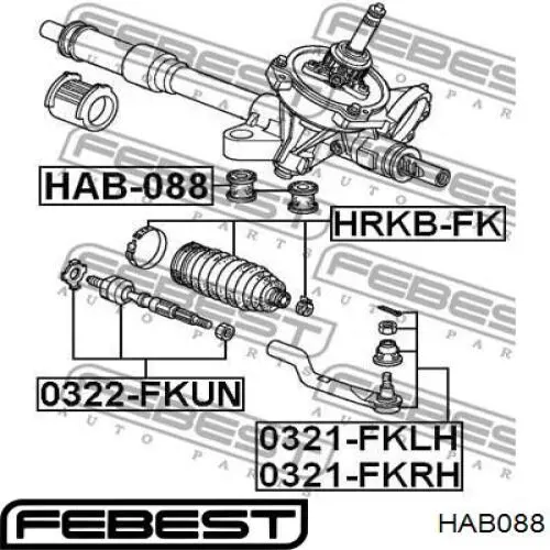 Купить HAB088 Febest Сайлентблок крепления рулевой рейки