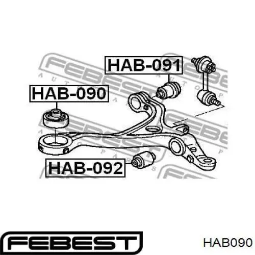 Купить HAB090 Febest Сайлентблок нижний передней подвески