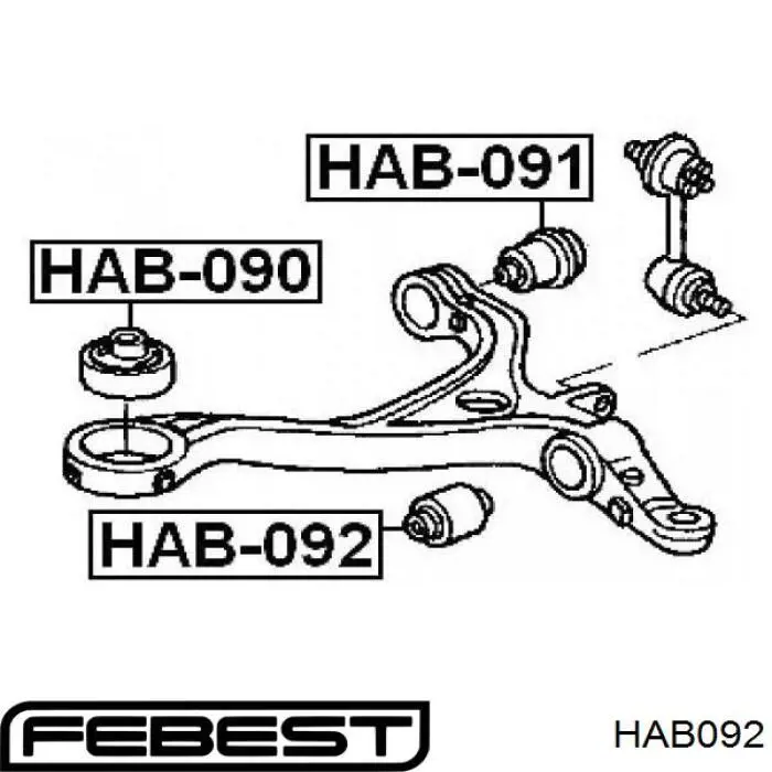 Купить HAB092 Febest Сайлентблок нижний передней подвески